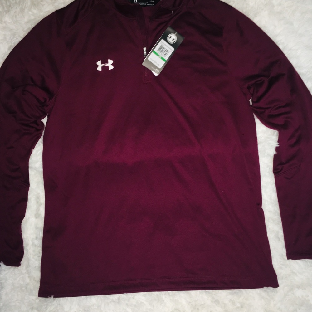 Under Armour Burgundy Wine 1/4 Zip   Long Sleeve L - Picture 5 of 8